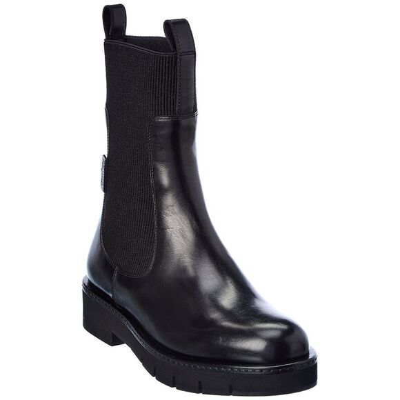 Ferragamo Otello Leather Bootie Black